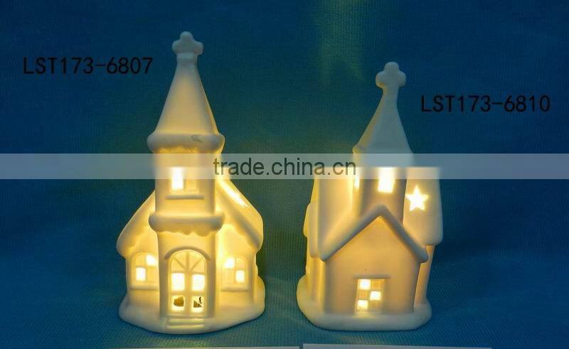 House shaped christmas decoration Ceramic christmas light house