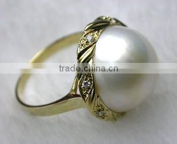 2014 latest white pearl Tahitian Pearl Ring