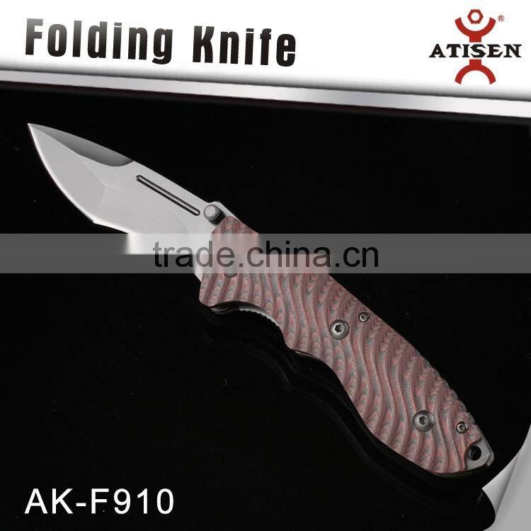 4.5" Blade Camping Folding Knife G10 Handle Outdoor Survival Knife