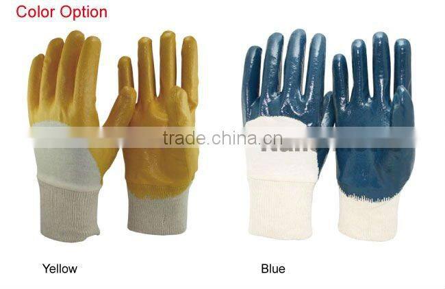 NMSAFETY Yellow cheap work safety nitrile labor protection gloves