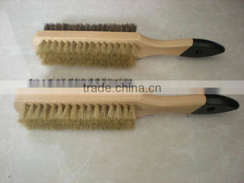 Doulbe side wooden shoe brush
