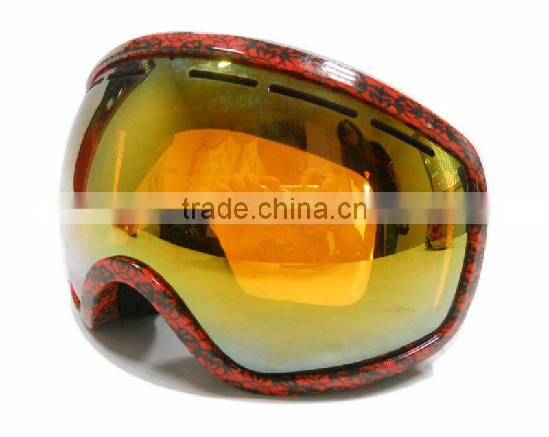 Water transfer printing frame logo ski goggles,volleyball sports eyewear,logo ski boarding goggles,
