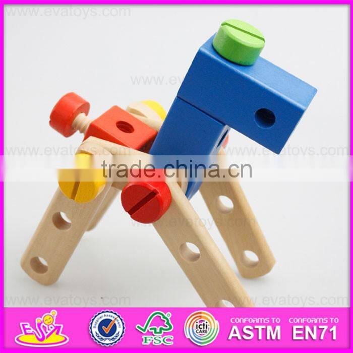 2016 new design kids changeable wooden nut toy,diy children wooden nut toy W03C021