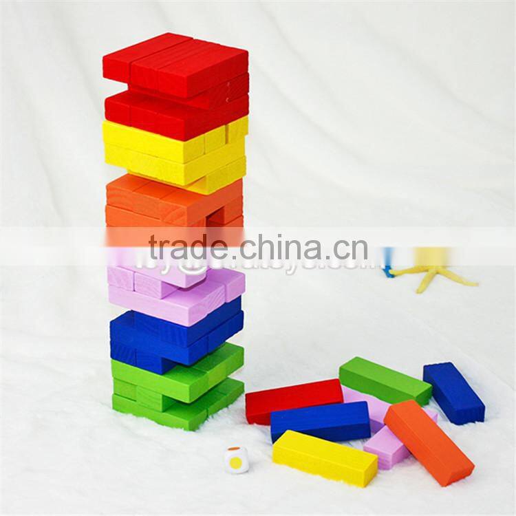 Customize educational shape building wooden children stacking blocks W13D026