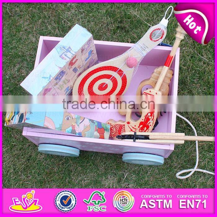 2017 new products girls pink wooden storage bins W08C175