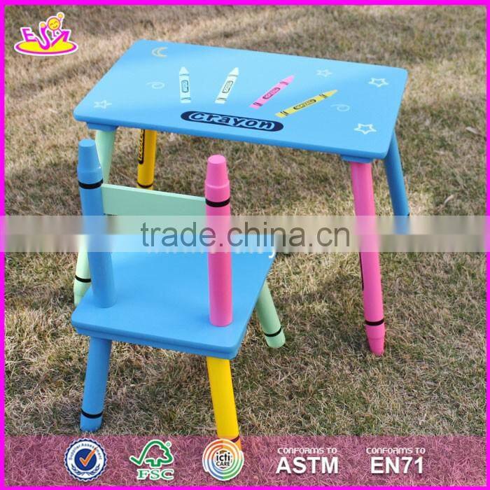 2017 New design kindergarten wooden table and chairs for toddlers W08G217