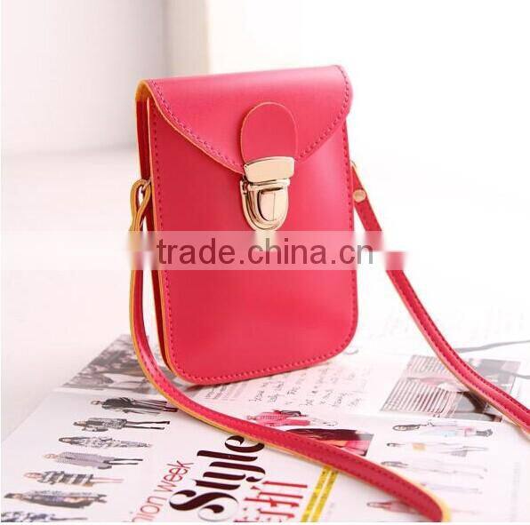 Acceptable custom PU shoulder phone bag for lady