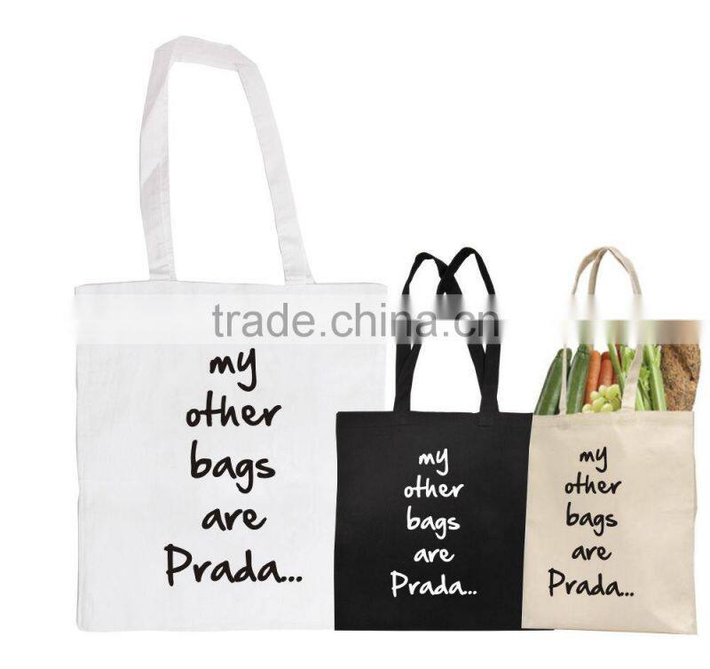 Wholesale natural cotton shopping bag/cotton road bag/organic cotton tote bag