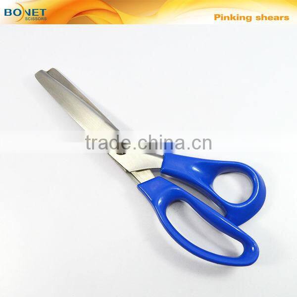 S21003S CE certificated 9" Plastic handle pinking shear home scissors set