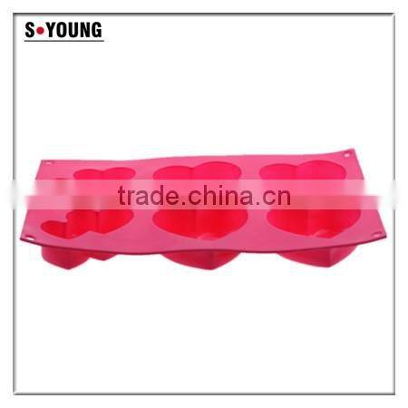 10115 6 pcs hearts Shape Silicone Cake Mold