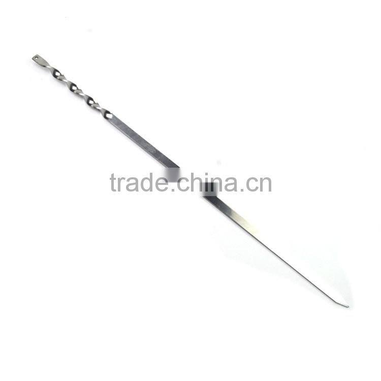 6pcs stainless steel bbq baking skewers set with hanging hole