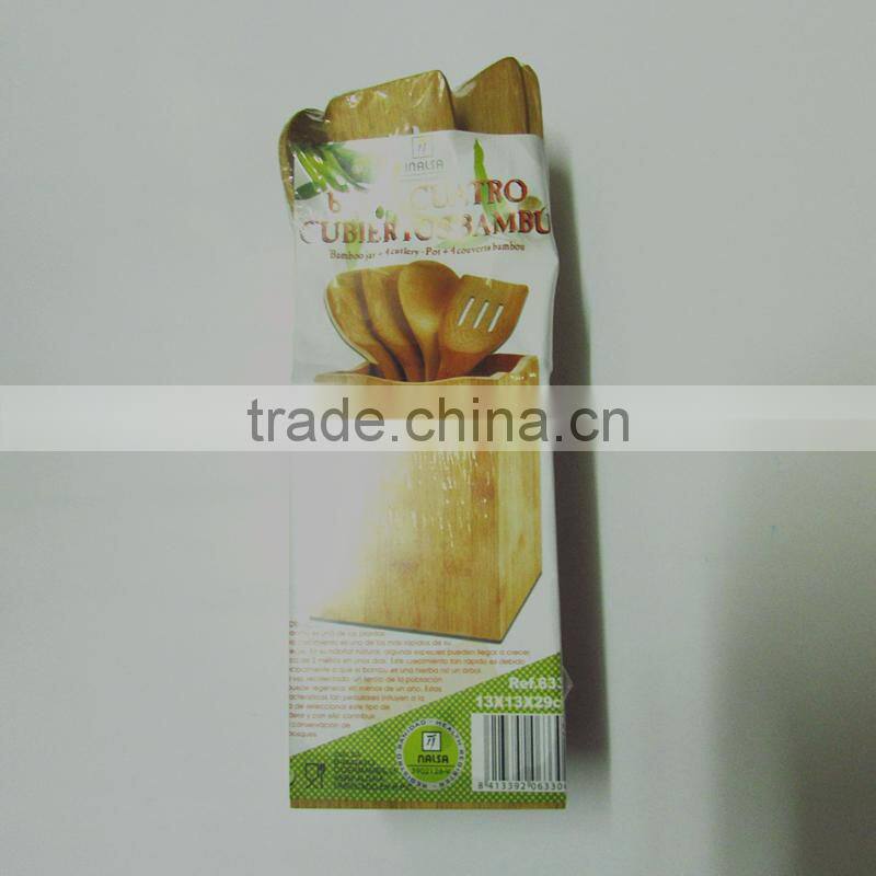 Hot sale bamboo kitchen utensils with holder