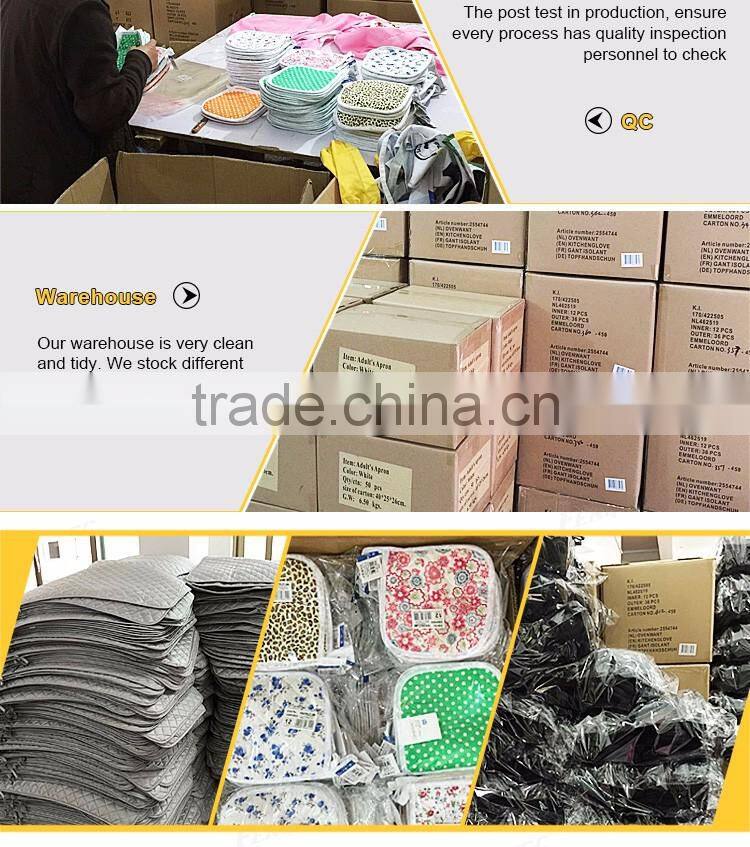 purple embroidered apron with towels