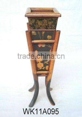 Bamboo flower pot, wooden flower pot.