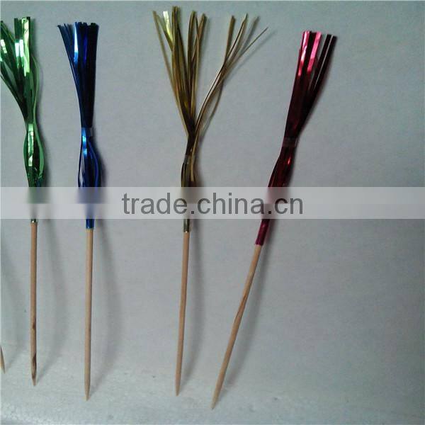Cake decorate fancy colorful foil palm party picks