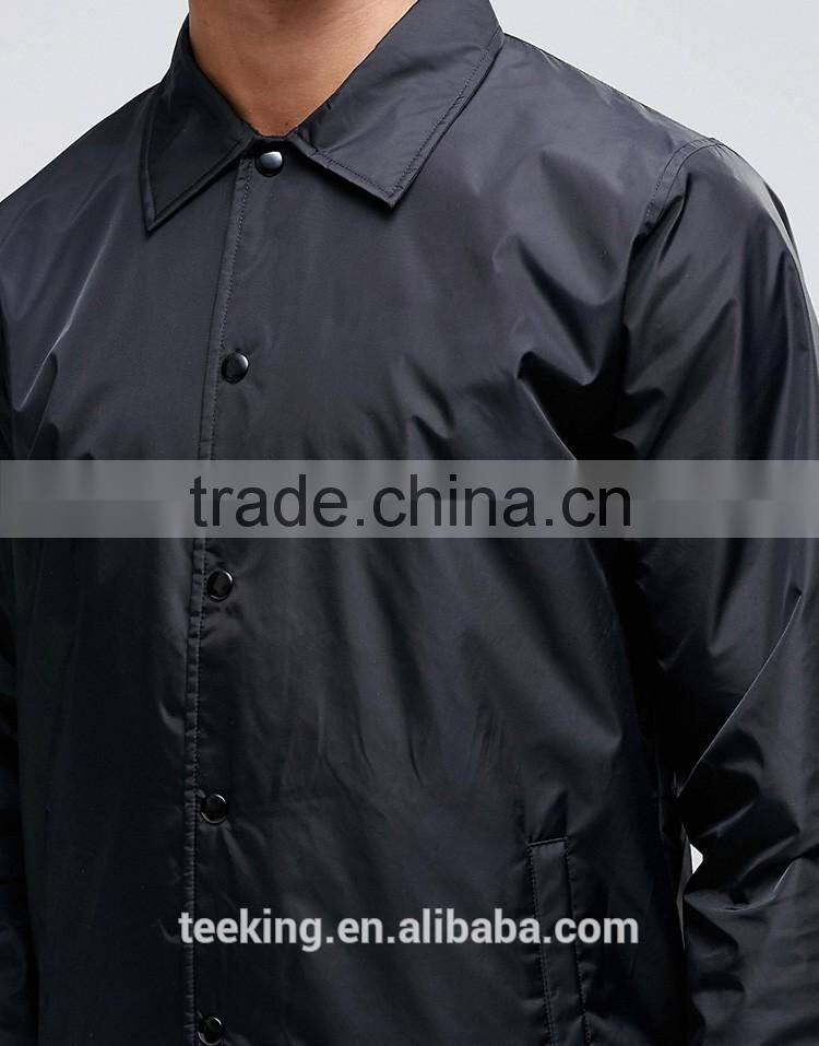 custom black plain button up track jacket