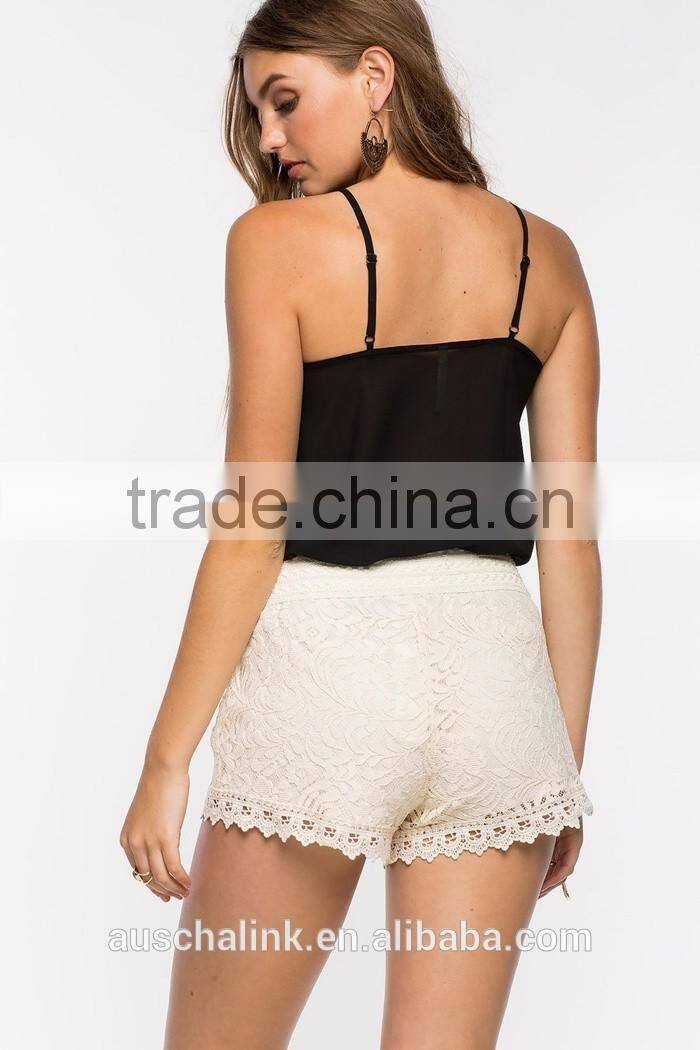 summer custom nice design women lace shorts OEM service
