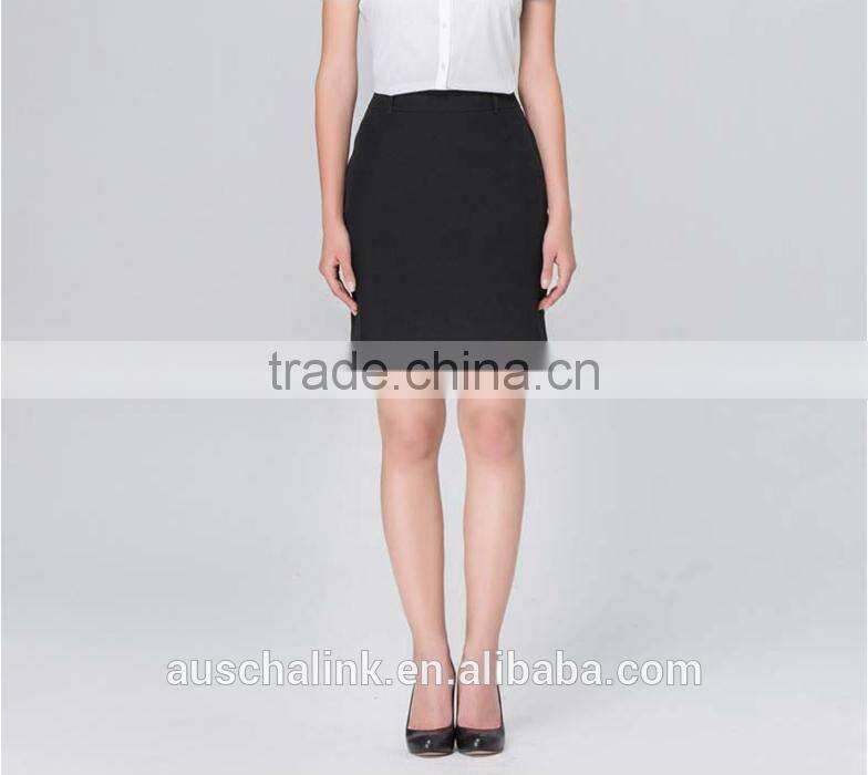 summer ladies custom high quality black office formal wear skirts