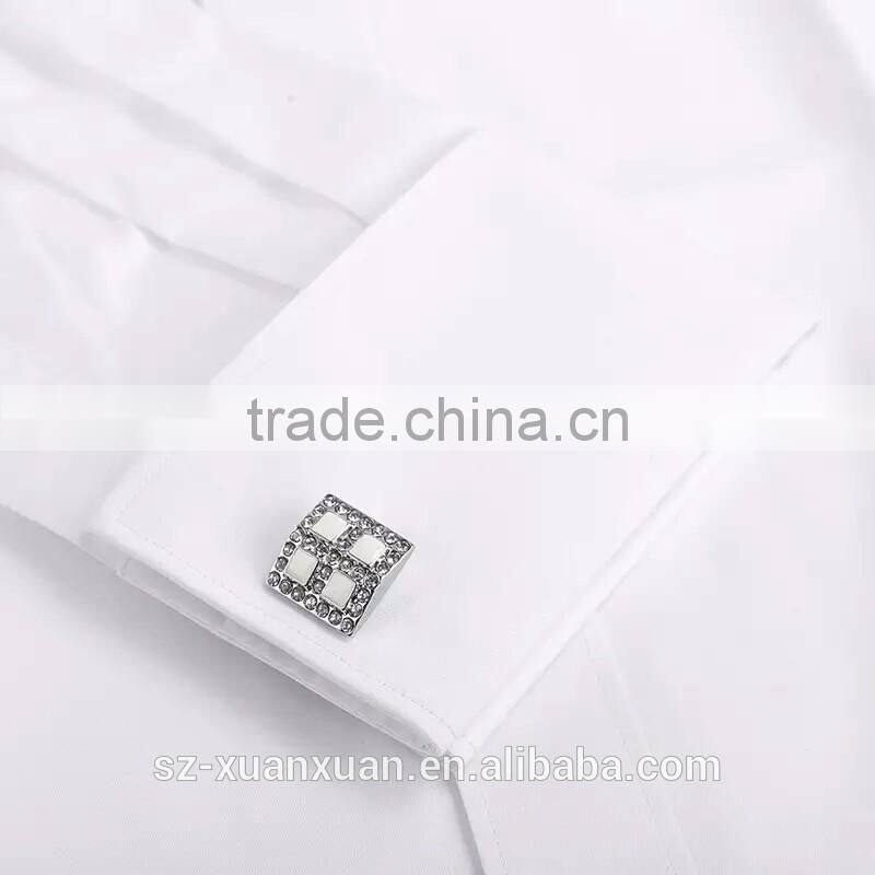 2016 White mandarin collar fit slim business shirt for men officeware