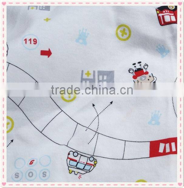 China supplier knitted 100%cotton printed interlock fabric for garment