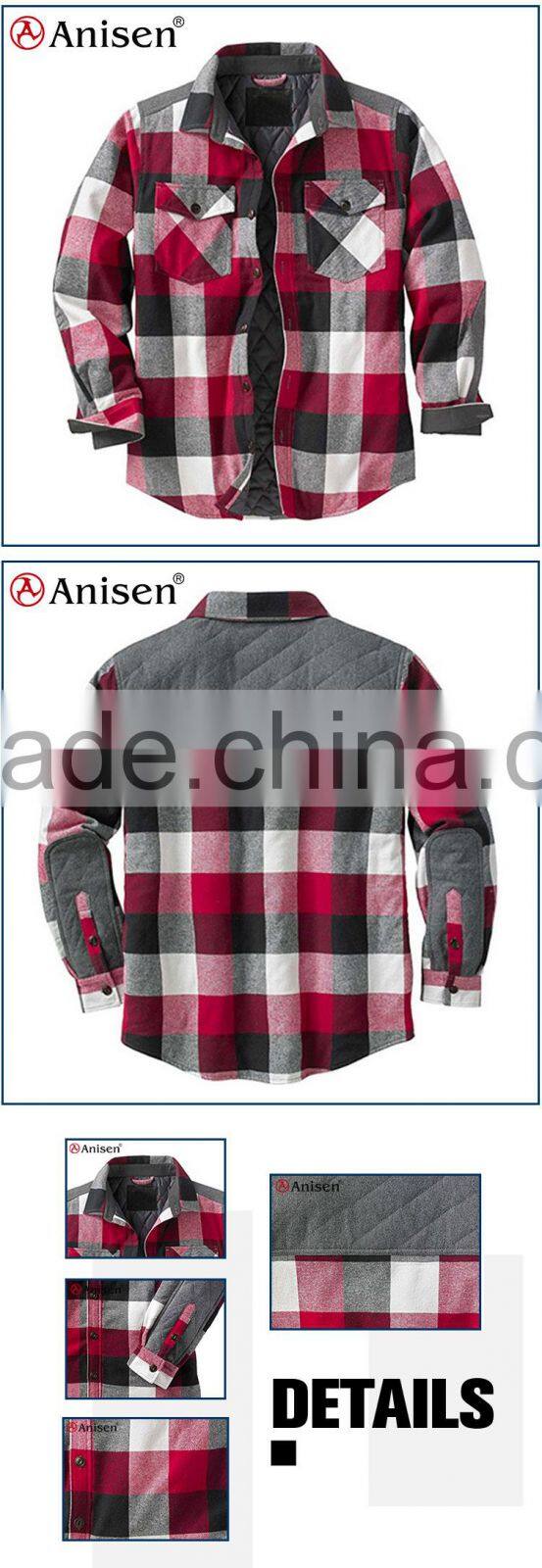 oem factory fleece men plaids jacket