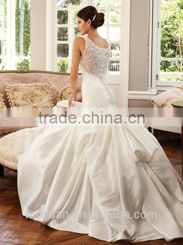 forever love rhinestone mermaid white satin wedding dress sexy