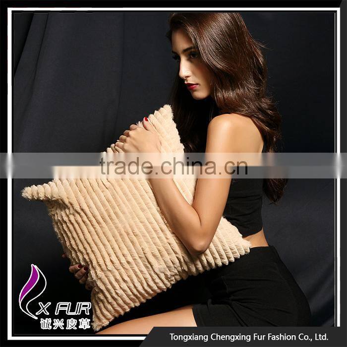 CX-D-99 New Design Rabbit Fur Cushion Cover For Office Chair