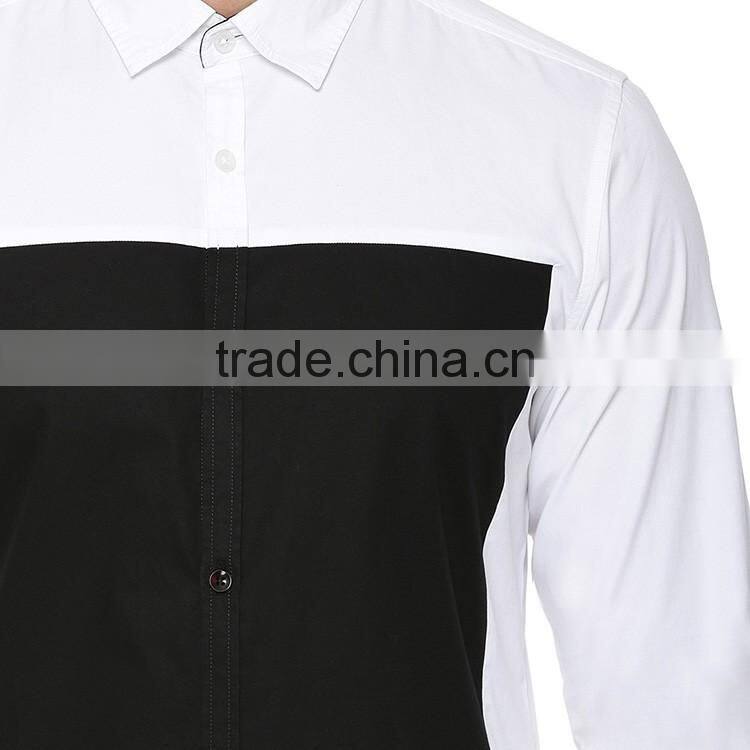 2016 Cotton long sleeve thick black mens shirts latest shirts pattern for men