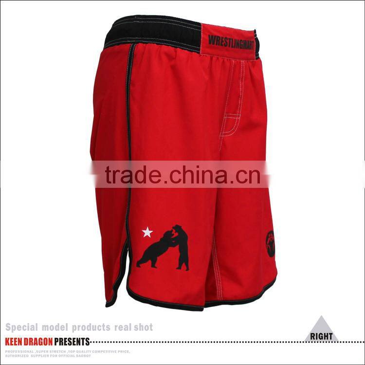 Elastic Waistband Custom Logo Rubber Print Top Brand Mma Shorts