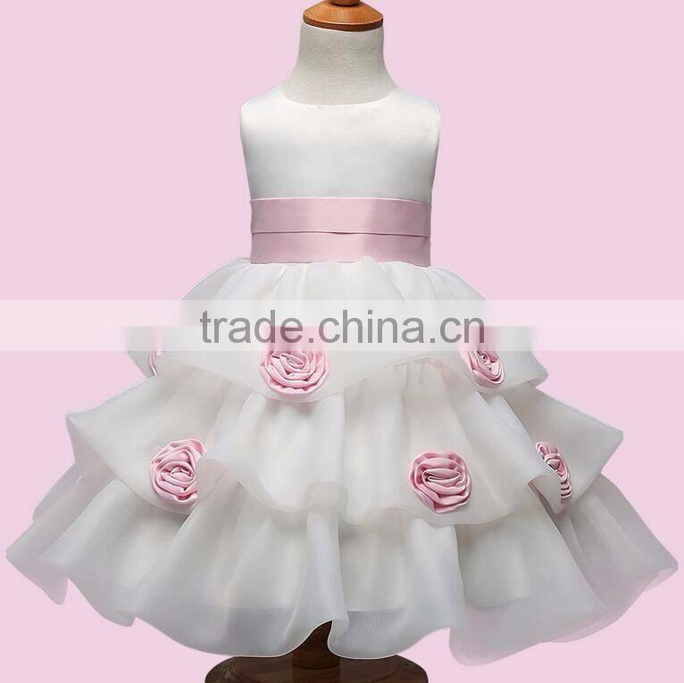 Latest Design Kid Girls Fancy Flower Wedding Dress Children Model Princess Party Dress One Piece Christmas Dresses