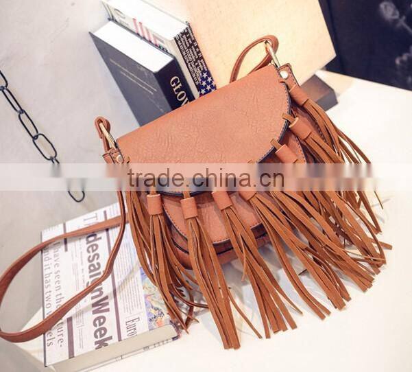 2016 wholesale fashion long fringes decoration girls fashion bags