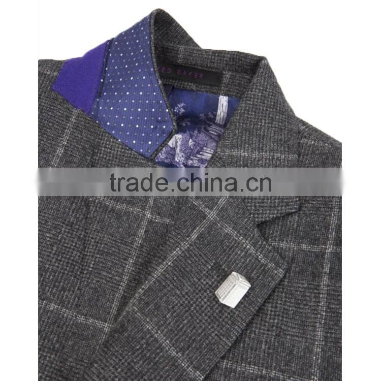 2017 Made In China Vintage Trendy Checked Suit Jacket Blazer Men Suit