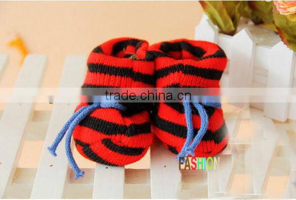 Wholesale Winter Baby Kids Knitted Shoes Stripes Cotton Cute Shoes