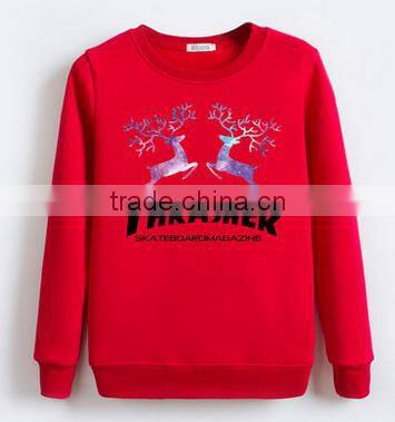 wholesale cheaper customized design crewneck pullover fleece TC65/35 cheaper hoodies/sweatshirt