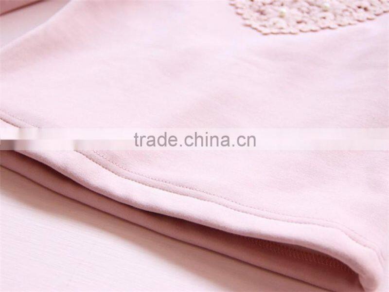 Beaded lace collar knitted winter coat girls love fungus plus velvet thickened bottoming shirt