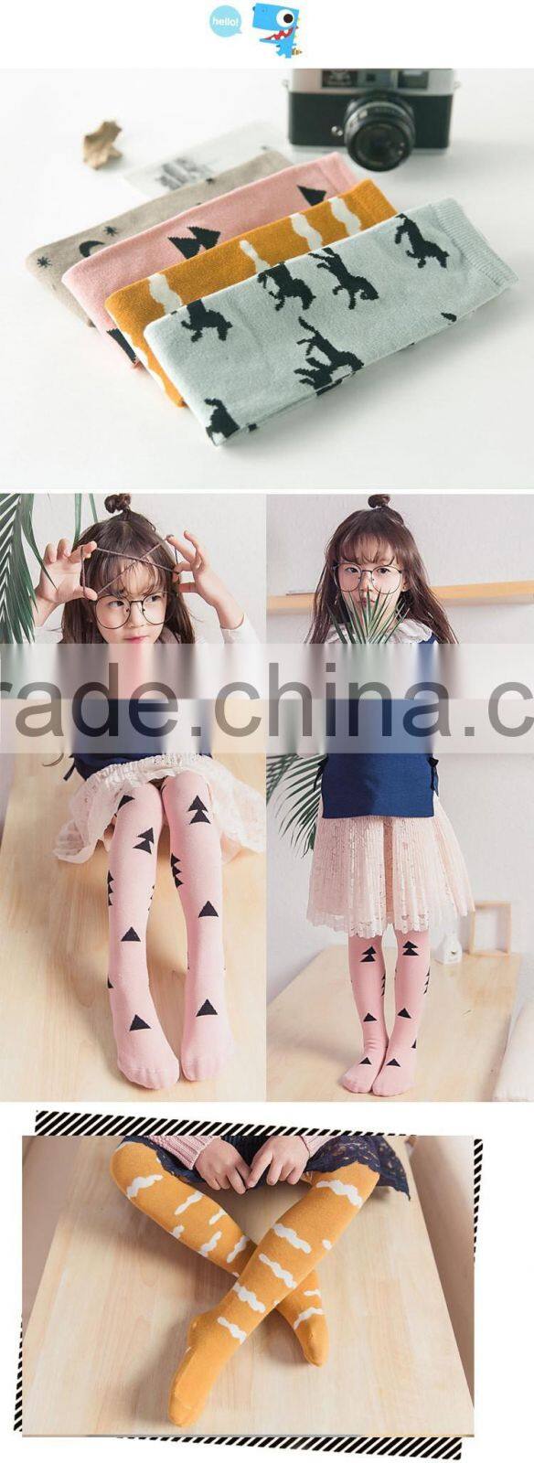 cartoon cat desgin lovely kids girl white cotton long socks