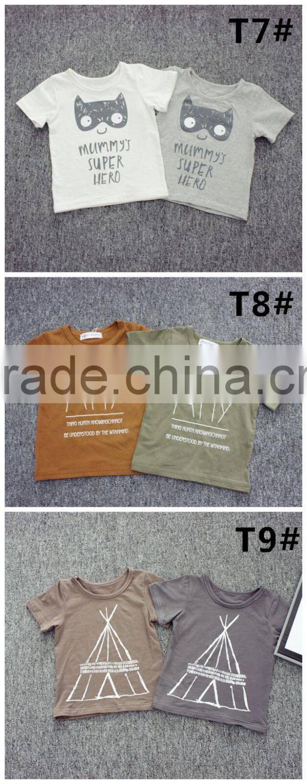 New arrival simple pattern print wholesale T-shirts for children,baby clothing