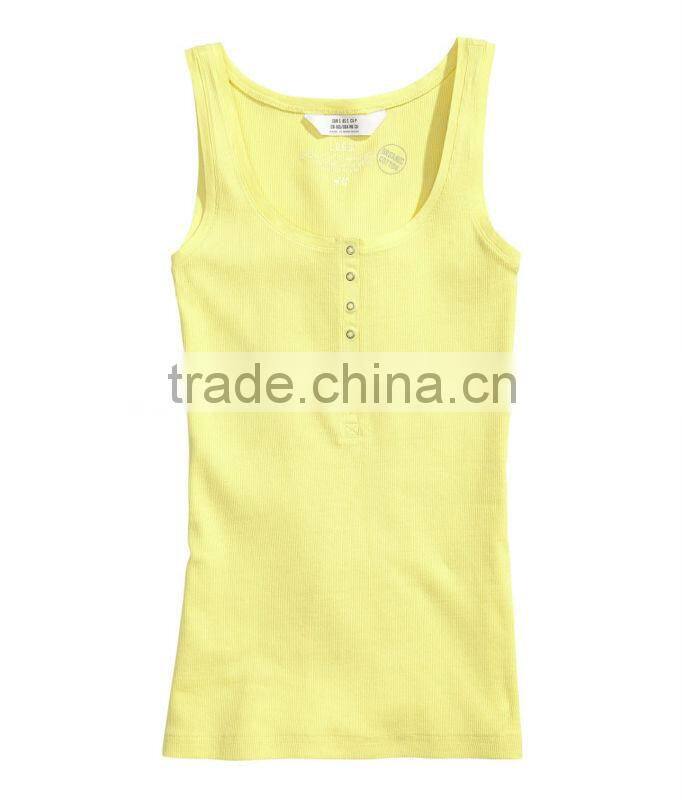 Rib-Knit Jersey Vest with Press-Studs at Top