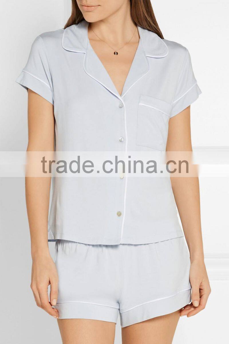 Customed Lounging Wear High Quality Soft Modal Jersey Pajama Set
