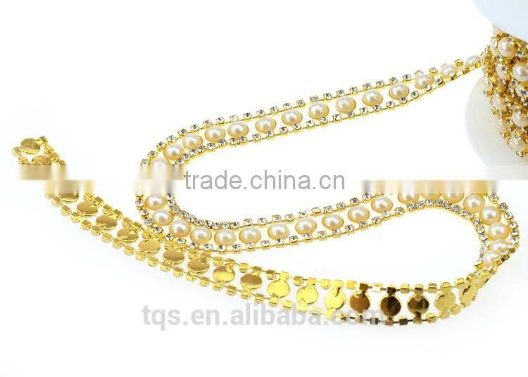 High Quality Cup Chain Pearl&Rhinestone Trimming for Dresses