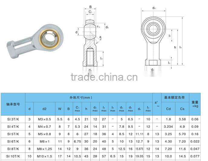SI6 T/K Stainless steel rod end bearing