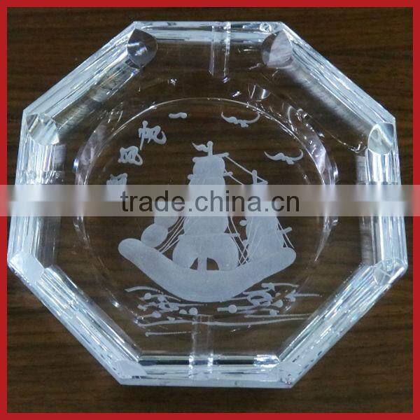 New Design Clear Engraving Crystal Ashtray For Promotional Gifts