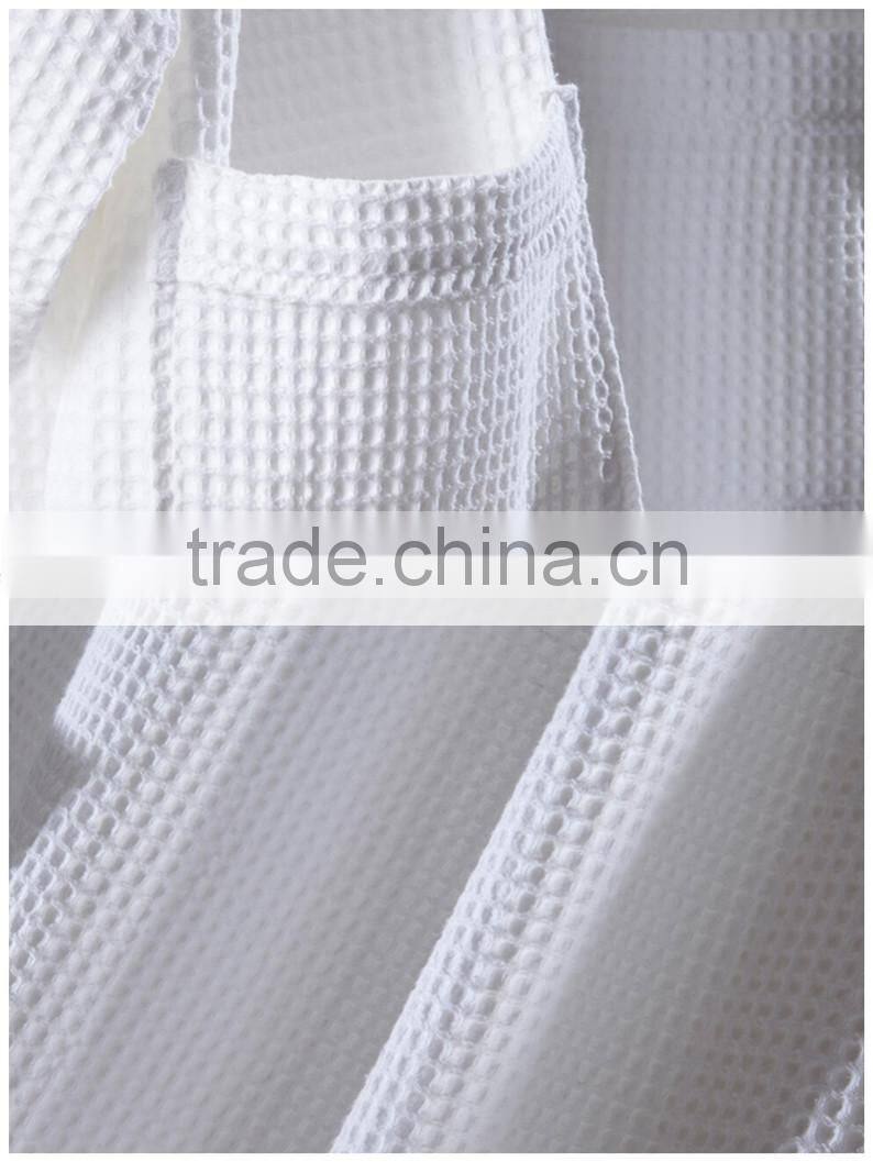 Waffle bath robe for hotel bathrobe waffle weave men plus size cotton waffle embroidered robe