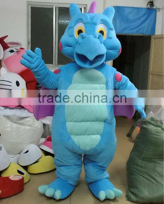EVA plush material adult dragon costume blue dragon mascot costume