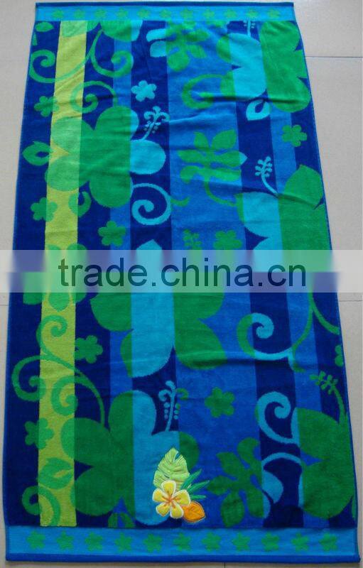 100%cotton high quality famous brand jacquard beach towel