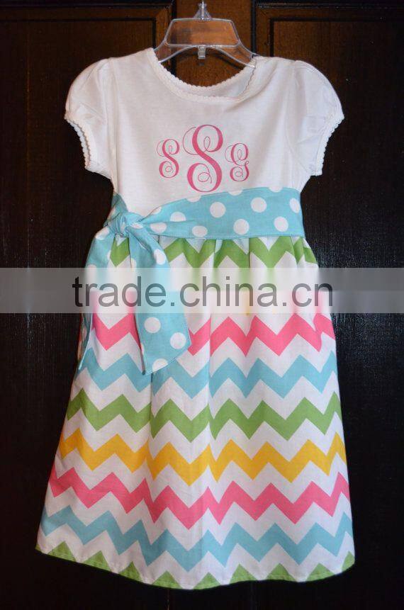 2014Hot Sale!Lovely Baby Girls Cotton Casual Dress Girls Smocked Winter Dress With Bow For Christmas Garment Toddler's Clothes