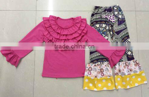 2016 Baby Halloween Costume Wholesale Clothing,Long Sleeve polka-dot pants capri set,cotton design