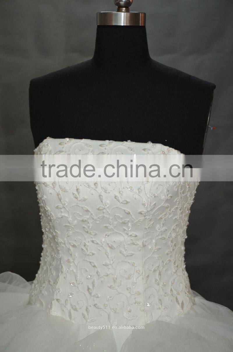 IN STOCK Off-The-Shoulder Bubble skirt wedding dress Floor-length bridal gown SW11