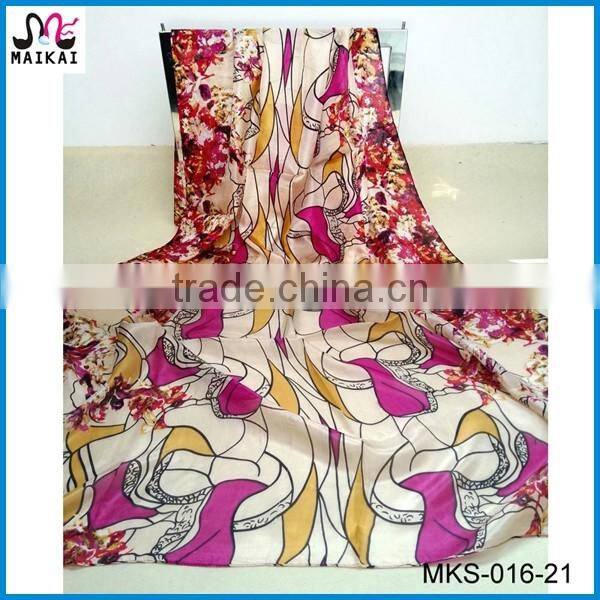 Wholesale new fashion floral print indian silk scarf