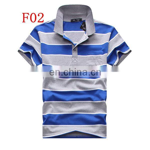 man's stripe garment wash polo shirt